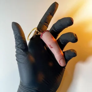Female Silicone Finger Keychain
